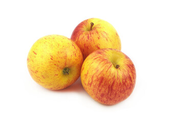 Three ripe apples isolated on white background