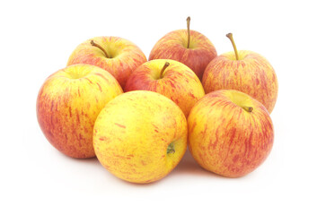 Several ripe apples isolated on white background