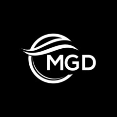 MGD letter logo design on black background. MGD  creative initials letter logo concept. MGD letter design.
