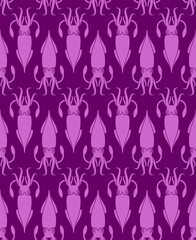 Squid pattern seamless. calamary background. Baby fabric texture
