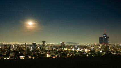 panoramic night view of mexico city