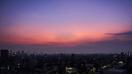 panoramic night view of mexico city