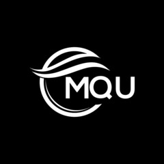 MQU letter logo design on black background. MQU  creative initials letter logo concept. MQU letter design.