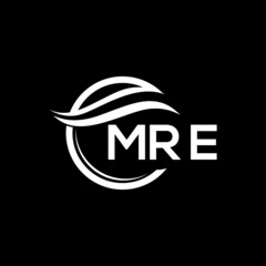 MRE letter logo design on black background. MRE  creative initials letter logo concept. MRE letter design.