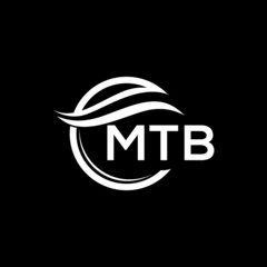 MTB letter logo design on black background. MTB  creative initials letter logo concept. MTB letter design.
