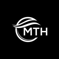 MTH letter logo design on black background. MTH  creative initials letter logo concept. MTH letter design.