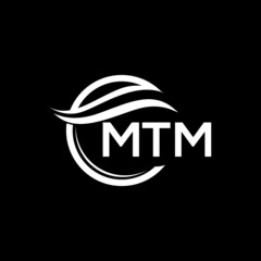 MTM letter logo design on black background. MTM  creative initials letter logo concept. MTM letter design.