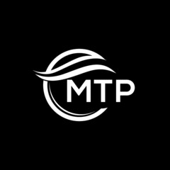 MTP letter logo design on black background. MTP  creative initials letter logo concept. MTP letter design.