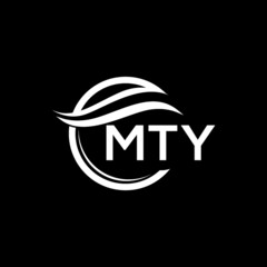 MTY letter logo design on black background. MTY  creative initials letter logo concept. MTY letter design.