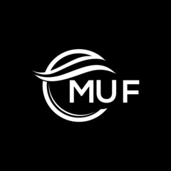 MUF letter logo design on black background. MUF  creative initials letter logo concept. MUF letter design.