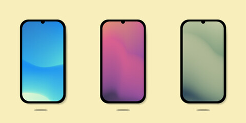 Smartphone screen mockup, digital device vector illustration