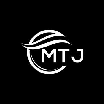 MTJ letter logo design on black background. MTJ  creative initials letter logo concept. MTJ letter design.