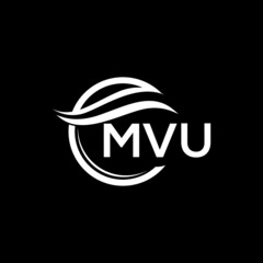 MVU letter logo design on black background. MVU  creative initials letter logo concept. MVU letter design.