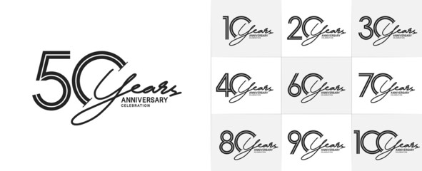 set of anniversary premium collection black color can be use for celebration event