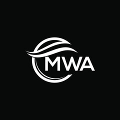 MWA letter logo design on black background. MWA  creative initials letter logo concept. MWA letter design.
