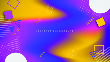 Memphis Gradient Abstract Bakcground in Geometric Style