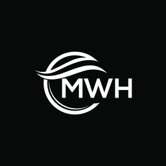 MWH letter logo design on black background. MWH  creative initials letter logo concept. MWH letter design.