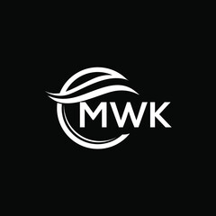 MWK letter logo design on black background. MWK  creative initials letter logo concept. MWK letter design.