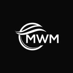 MWM letter logo design on black background. MWM  creative initials letter logo concept. MWM letter design.