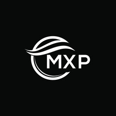 MXP letter logo design on black background. MXP  creative initials letter logo concept. MXP letter design.