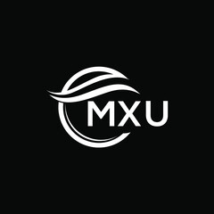 MXU letter logo design on black background. MXU  creative initials letter logo concept. MXU letter design.