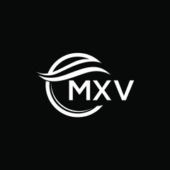 MXV letter logo design on black background. MXV  creative initials letter logo concept. MXV letter design.