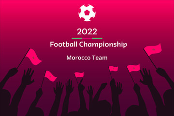  Morocco Team soccer vector illustration. Football Championship 2022 Background.