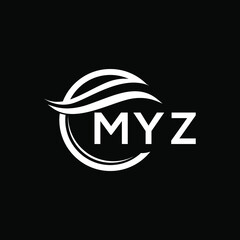 MYZ letter logo design on black background. MYZ creative initials letter logo concept. MYZ letter design 