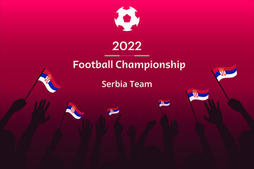 Serbia Team soccer vector illustration. Football Championship 2022 Background. 