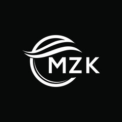 MZK letter logo design on black background. MZK  creative initials letter logo concept. MZK letter design.