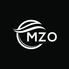 MZO letter logo design on black background. MZO  creative initials letter logo concept. MZO letter design.