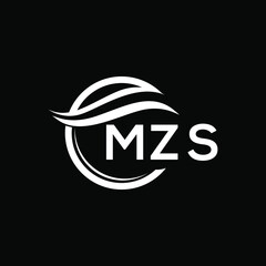 MZS letter logo design on black background. MZS  creative initials letter logo concept. MZS letter design.