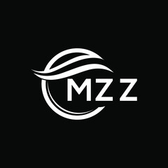 MZZ letter logo design on black background. MZZ  creative initials letter logo concept. MZZ letter design.