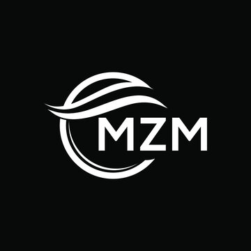 MZM letter logo design on black background. MZM  creative initials letter logo concept. MZM letter design.
