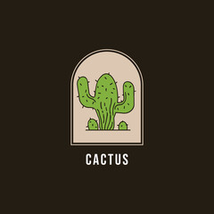 Green plant cactus logo design. - Vector.