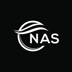 NAS letter logo design on black background. NAS  creative initials letter logo concept. NAS letter design.