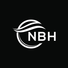 NBH letter logo design on black background. NBH creative initials letter logo concept. NBH letter design.
