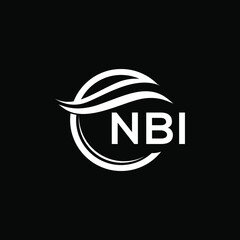 NBI letter logo design on black background. NBI  creative initials letter logo concept. NBI letter design.
