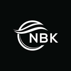 NBK letter logo design on black background. NBK  creative initials letter logo concept. NBK letter design.
