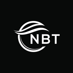 NBT letter logo design on black background. NBT  creative initials letter logo concept. NBT letter design.
