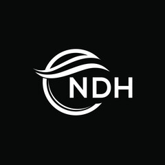 NDH letter logo design on black background. NDH  creative initials letter logo concept. NDH letter design.

