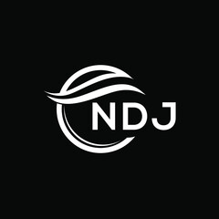 NDJ letter logo design on black background. NDJ  creative initials letter logo concept. NDJ letter design.
