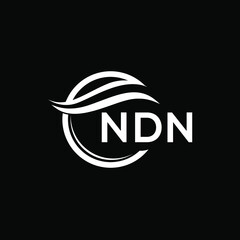 NDN letter logo design on black background. NDN  creative initials letter logo concept. NDN letter design.
