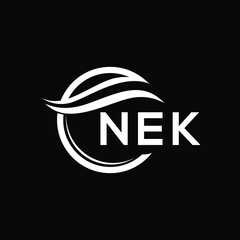 NEK letter logo design on black background. NEK  creative initials letter logo concept. NEK letter design.
