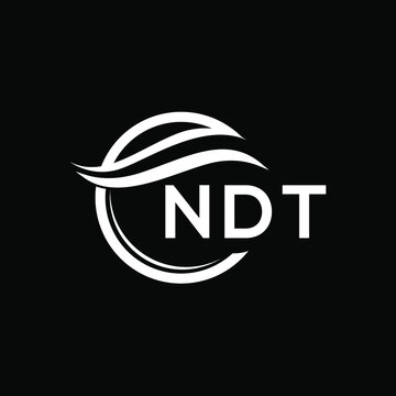 NDT letter logo design on black background. NDT  creative initials letter logo concept. NDT letter design.

