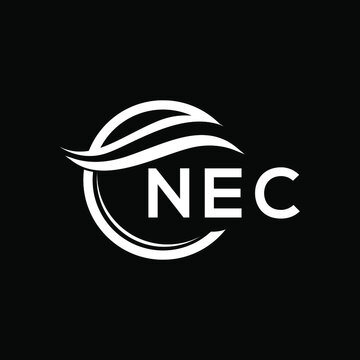 NEC letter logo design on black background. NEC  creative initials letter logo concept. NEC letter design.
