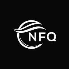 NFQ letter logo design on black background. NFQ  creative initials letter logo concept. NFQ letter design. 