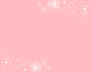 Naklejka premium 北欧風線画イラストフレーム斜め（ピンク）