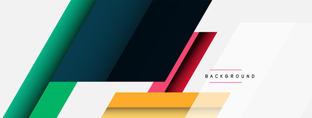 Vector background. Abstract overlapping color lines design with shadow effects. Illustration for wallpaper banner background or landing page