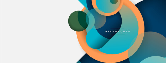 Circle and round shapes abstract background. Vector illustration for wallpaper banner background or landing page